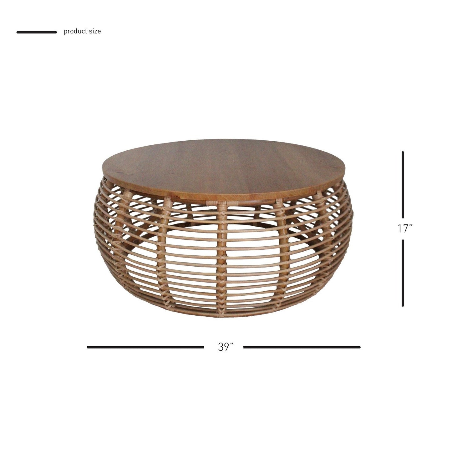 New Pacific Direct Iris Rattan Round Coffee Table -  4900018