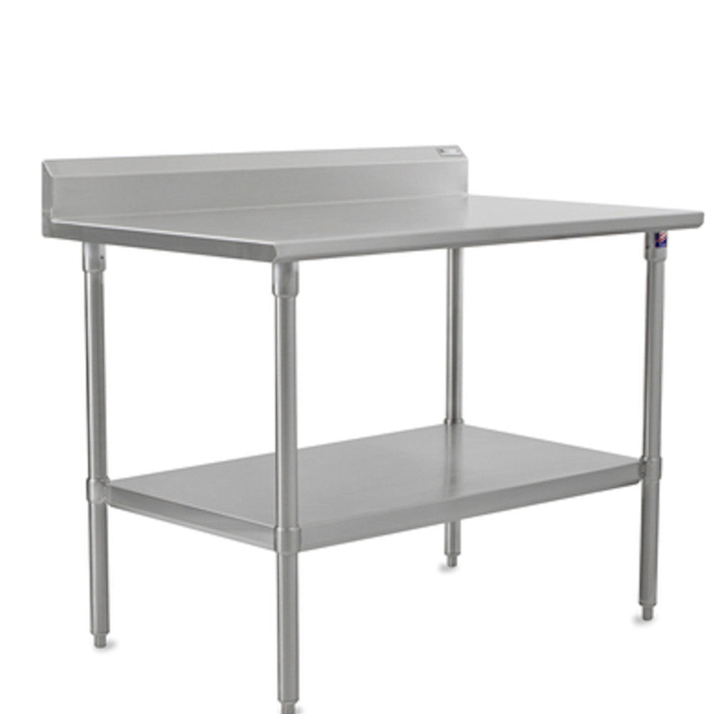John Boos ST6R5-3060SSK 60" W x 30" D Stainless Steel Work Table, 5" Backsplash - JBST6R53060SSK