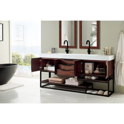 James Martin Vanities Columbia 72" Double Vanity - 388-V72D-AGR-MB-DGG