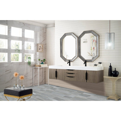 James Martin Vanities Mercer Island 72" Double Vanity - 389-V72D-AGR-G-DGG