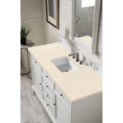 James Martin Vanities Savannah 60" Bright White Single Vanity - 238-104-V60S-BW-3AF