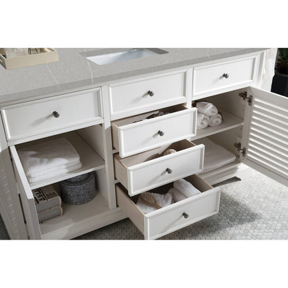 James Martin Vanities Savannah 60" Bright White Single Vanity - 238-104-V60S-BW-3AF