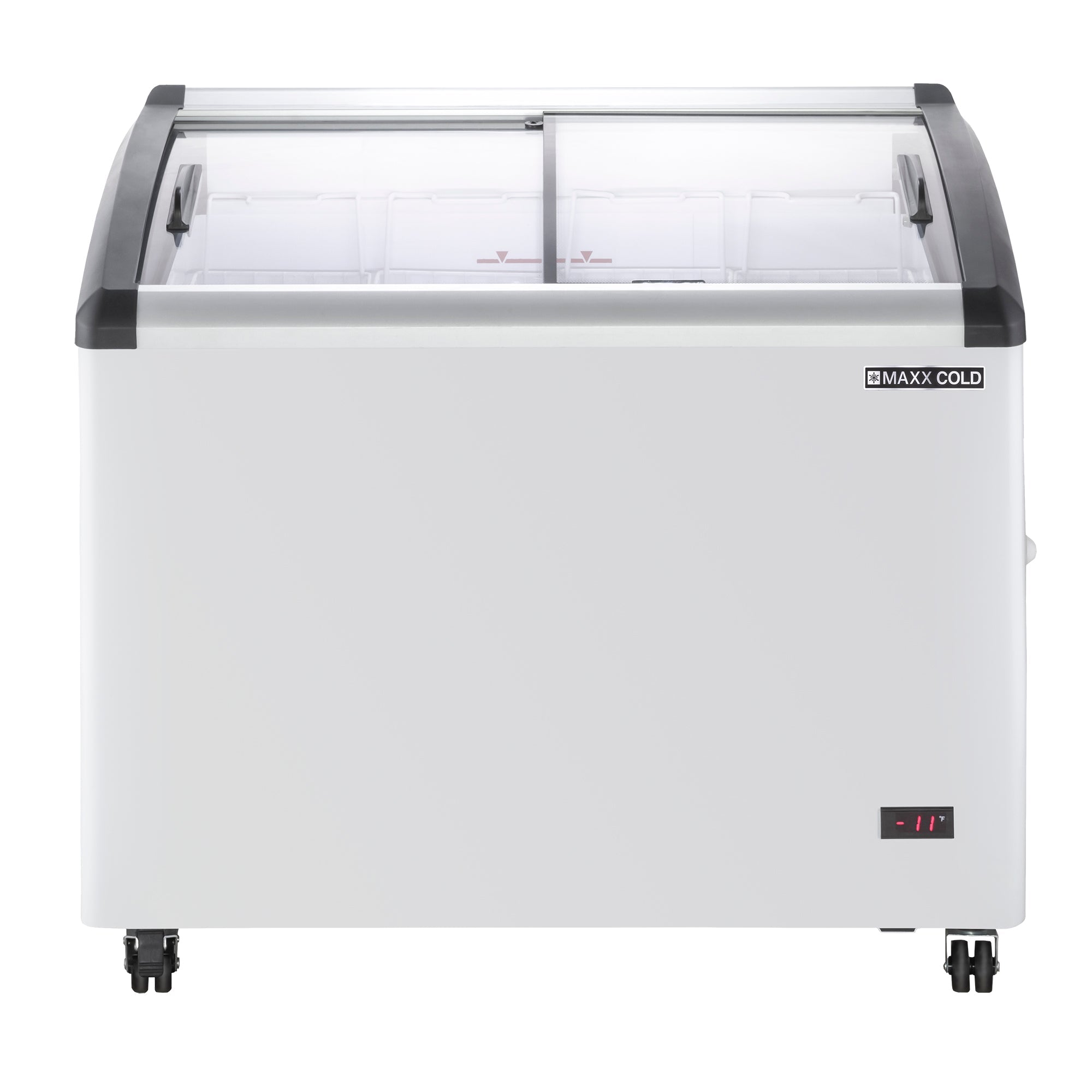 Maxx Cold Curved Glass Top Chest Freezer Display, 39.4