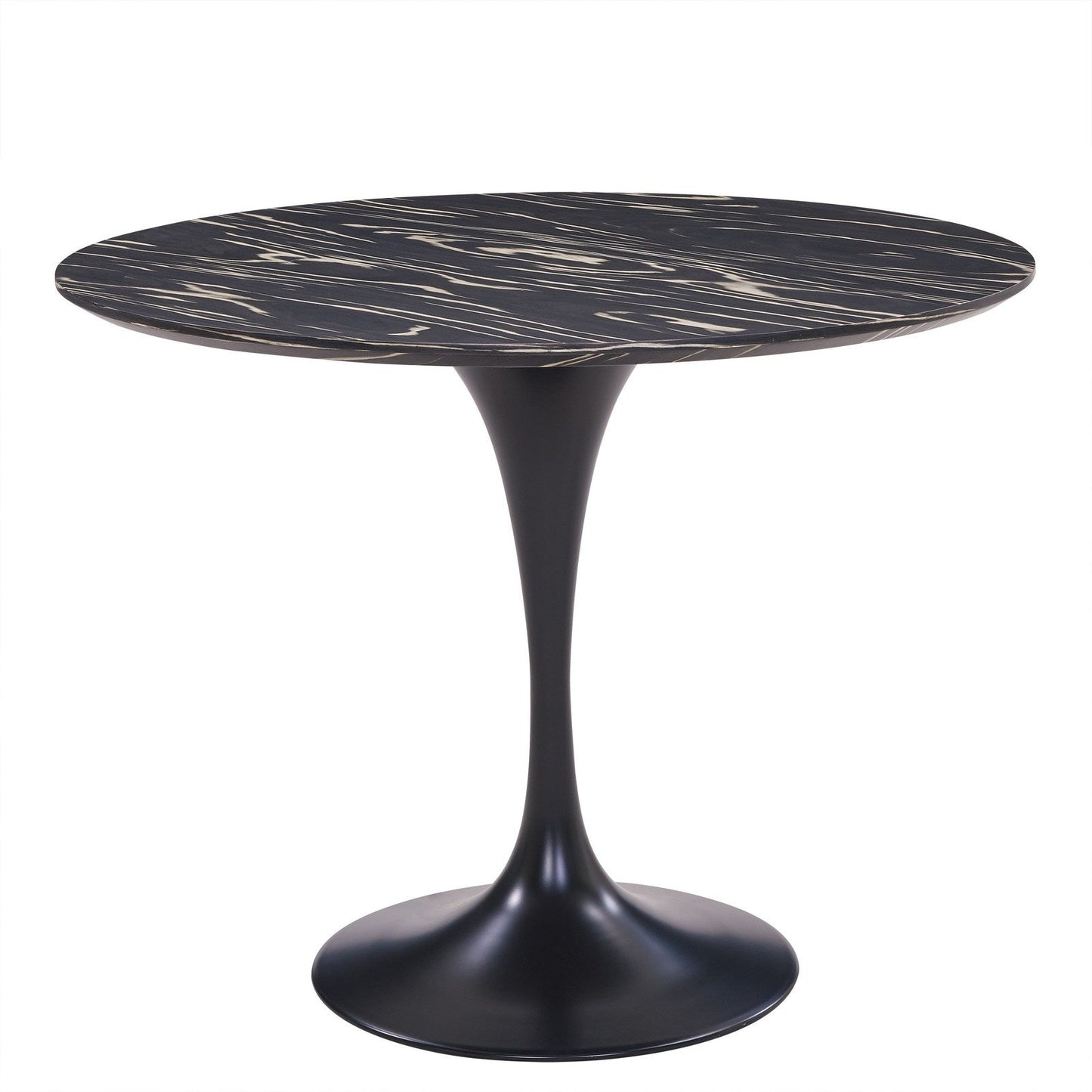 New Pacific Direct Allie 39" Striped Ebony Wood Veneer Round Dining Table -  6300054