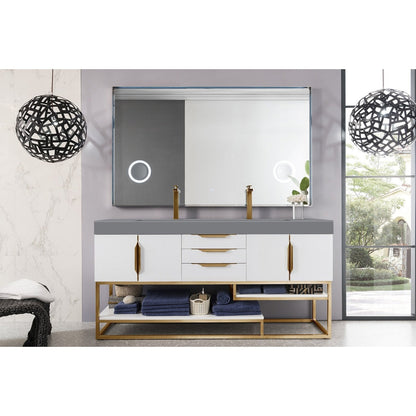 James Martin Vanities Columbia 72" Double Vanity - 388-V72D-AGR-MB-DGG