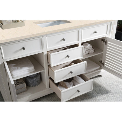 James Martin Vanities Savannah 60" Bright White Single Vanity - 238-104-V60S-BW-3AF