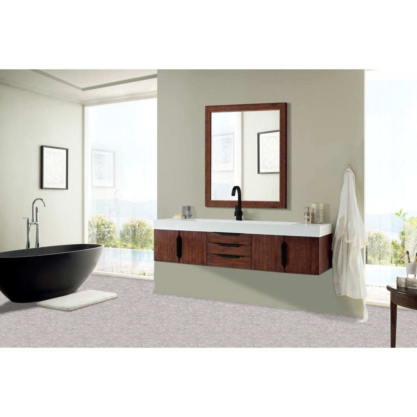 James Martin Vanities Mercer Island 72" Single Vanity - 389-V72S-AGR-G-DGG