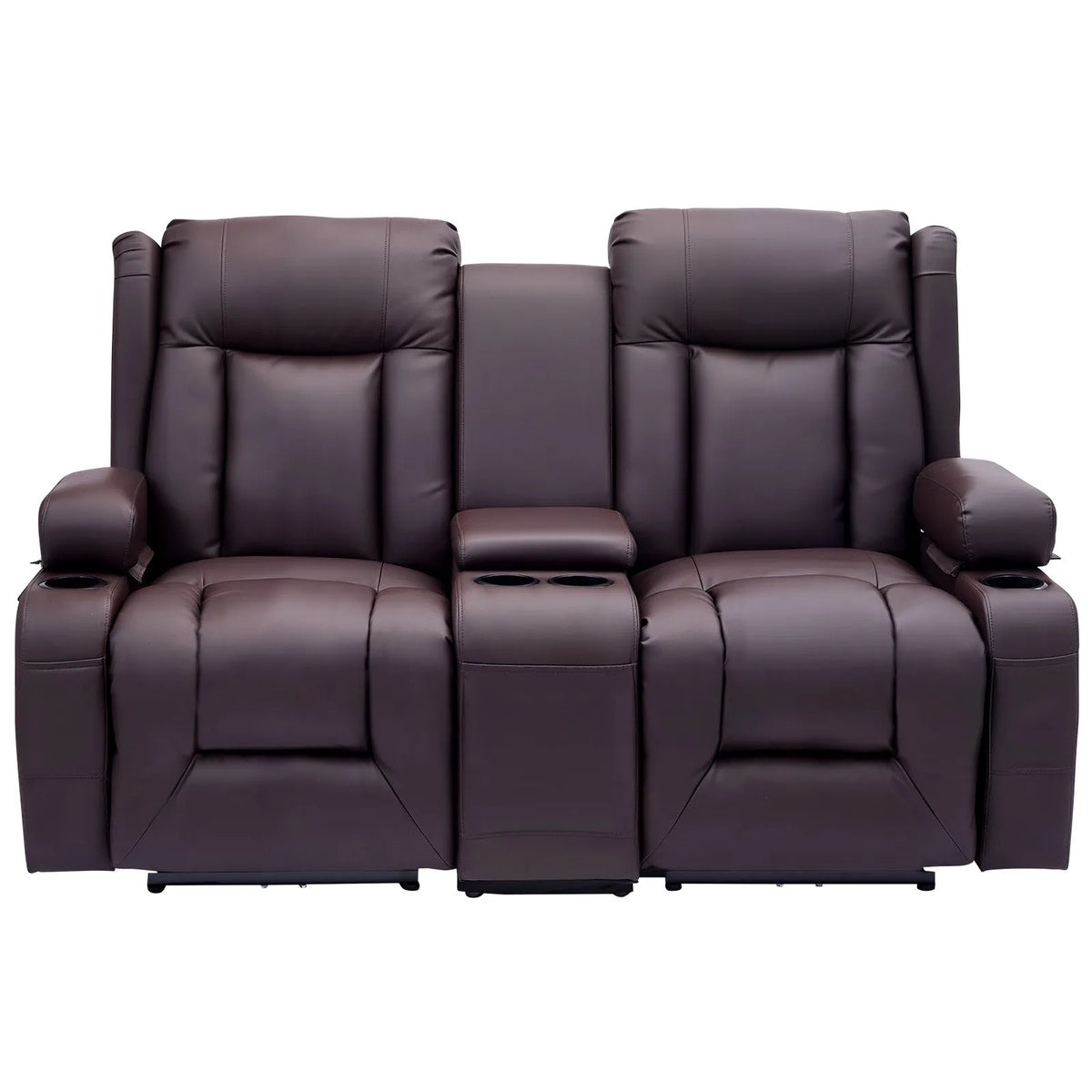 VEVOR Loveseat Double Recliner Sofa, Power Reclining Massage Sofa with Heat