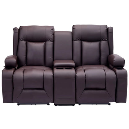 VEVOR Loveseat Double Recliner Sofa, Power Reclining Massage Sofa with Heat