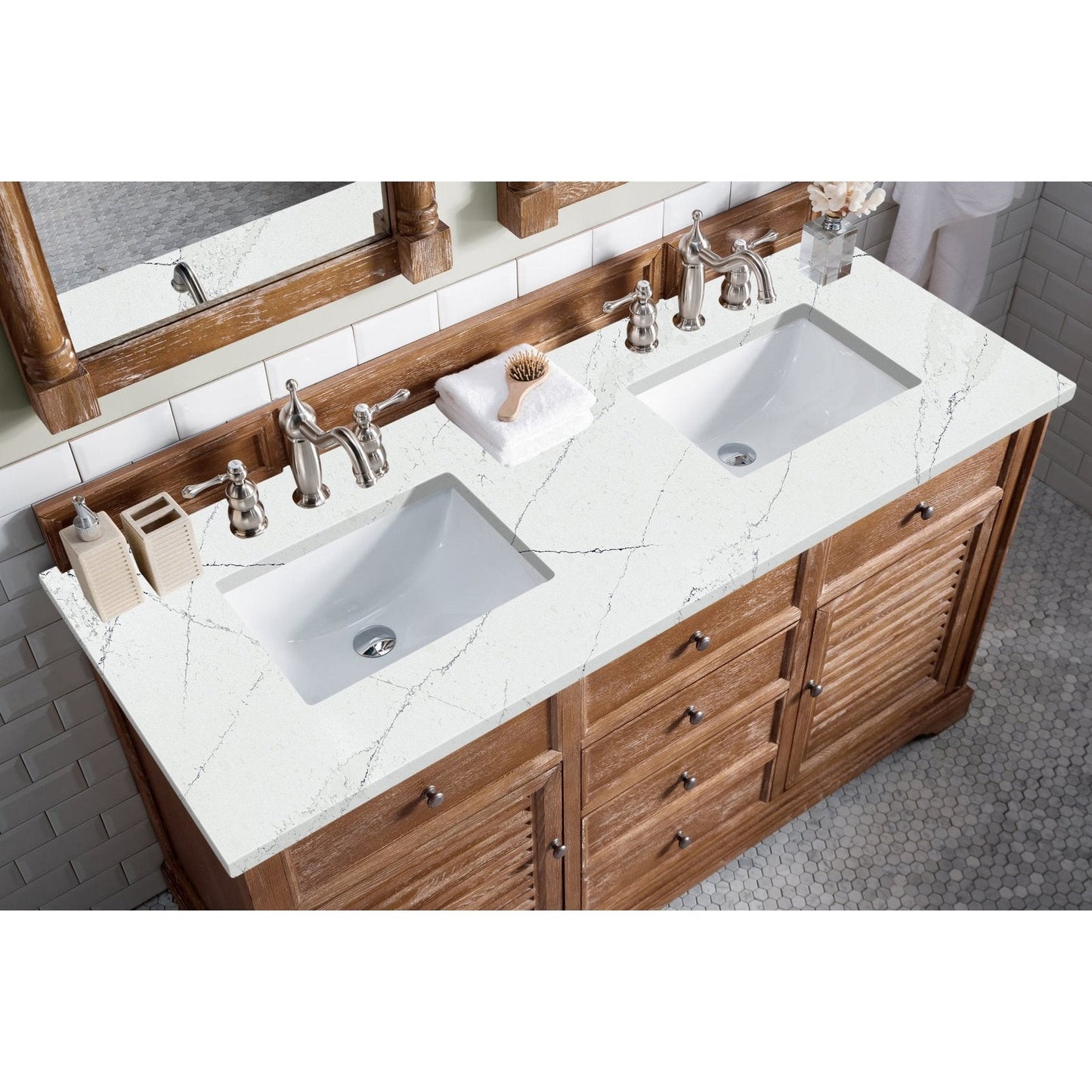 James Martin Vanities Savannah 60" Driftwood Double Vanity - 238-104-5611-3AF