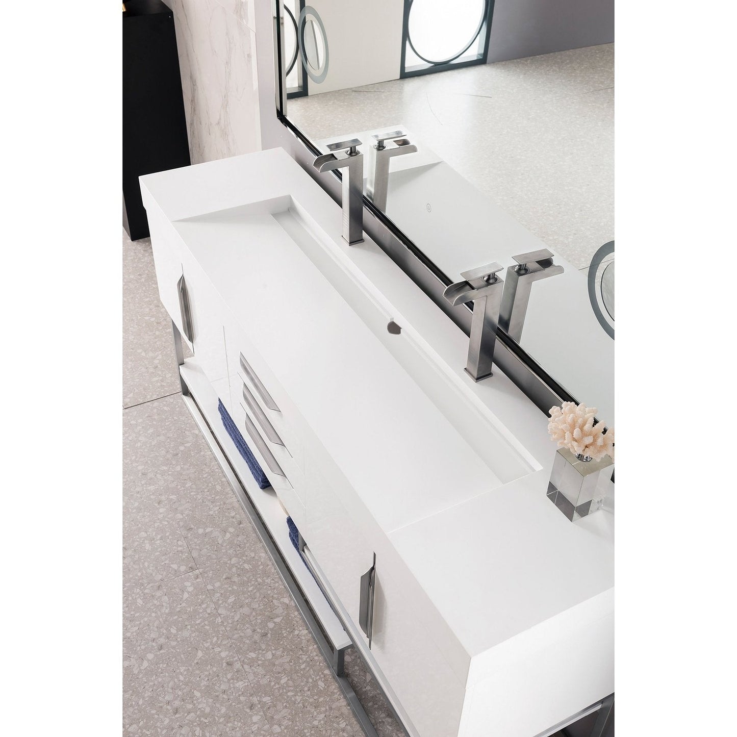 James Martin Vanities Columbia 72" Double Vanity - 388-V72D-AGR-MB-DGG