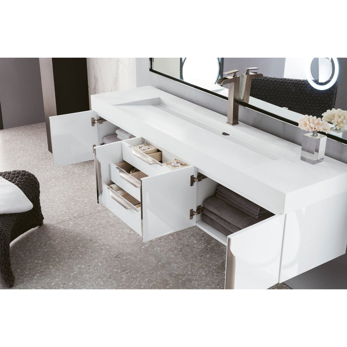 James Martin Vanities Mercer Island 72" Single Vanity - 389-V72S-AGR-G-DGG