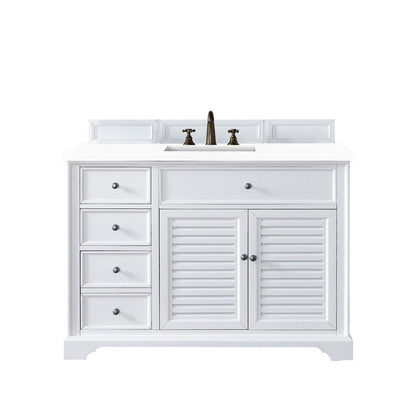 James Martin Vanities Savannah 48" Bright White Single Vanity - 238-104-V48-BW-3AF
