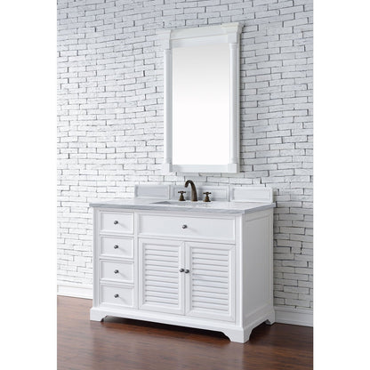 James Martin Vanities Savannah 48" Bright White Single Vanity - 238-104-V48-BW-3AF
