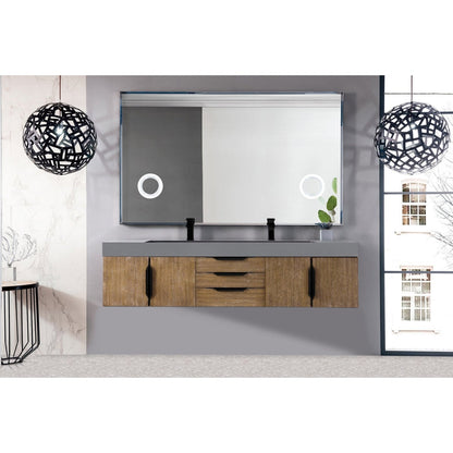 James Martin Vanities Mercer Island 72" Double Vanity - 389-V72D-AGR-G-DGG