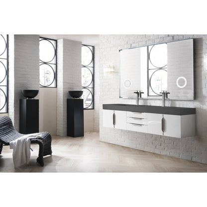 James Martin Vanities Mercer Island 72" Double Vanity - 389-V72D-AGR-G-DGG