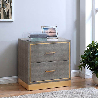 New Pacific Direct Edinburgh 2-Drawer Faux Shagreen End table -  1600049