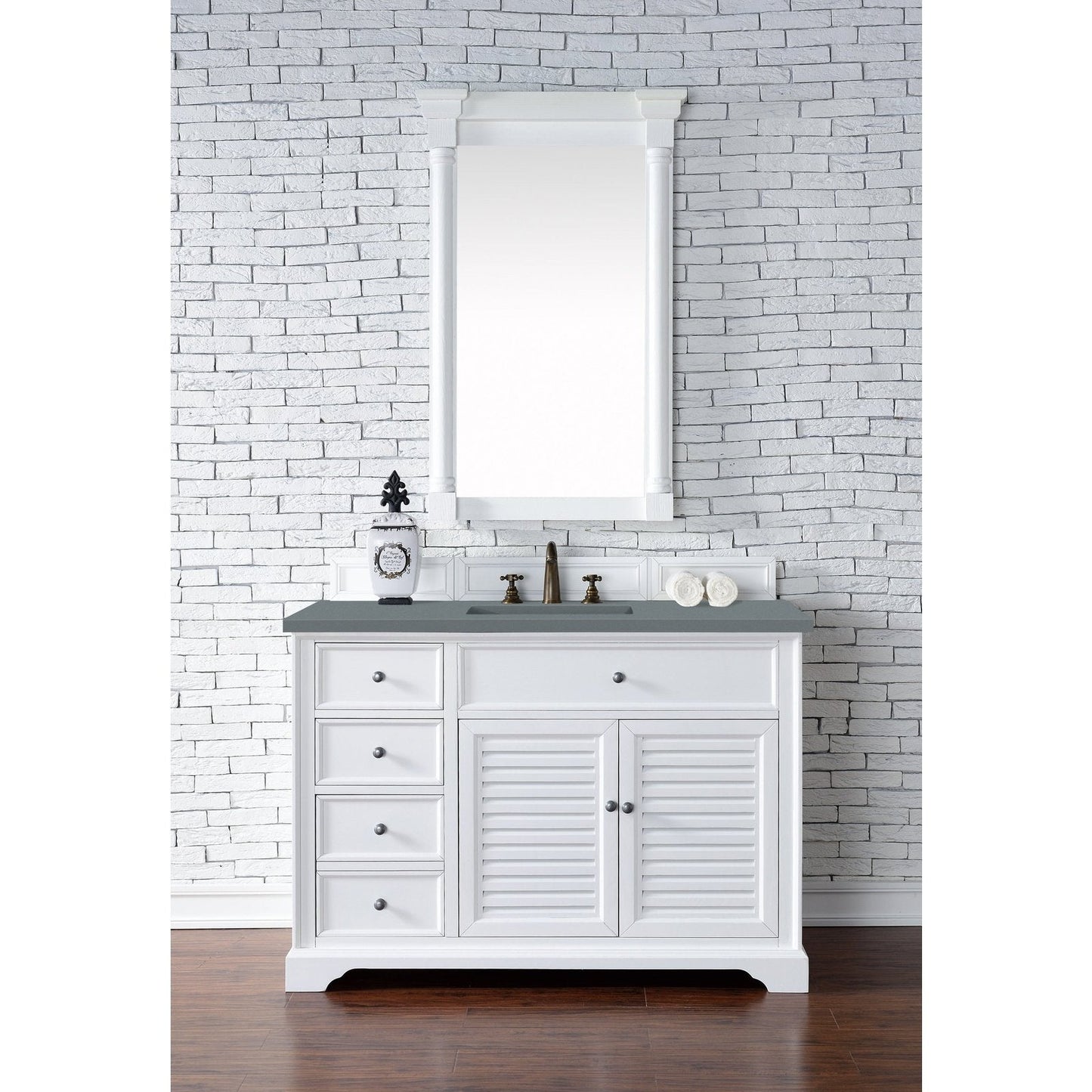 James Martin Vanities Savannah 48" Bright White Single Vanity - 238-104-V48-BW-3AF