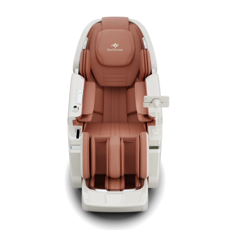 KoziSense KZL66 - Dual 3D + 4D Luxury Mechanism Massage Chair - White/Orange