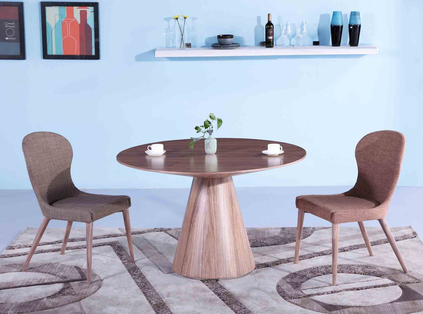 Whiteline Mods - Kira Round Dining Table DTI428 - DT1428-GRY