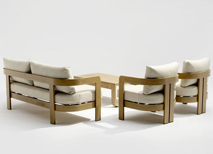 Whiteline Modern Living Sally 4 Piece Outdoor Lounge Set in Beige Color - COL2005-BEI