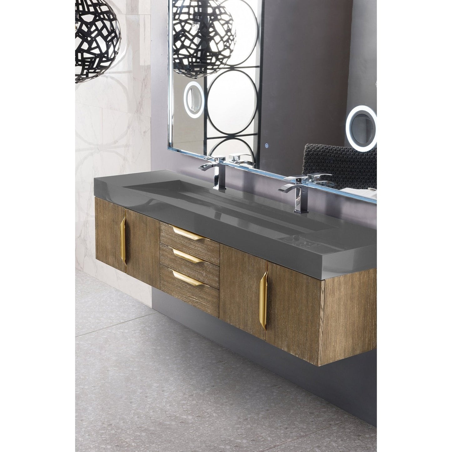 James Martin Vanities Mercer Island 72" Double Vanity - 389-V72D-AGR-G-DGG