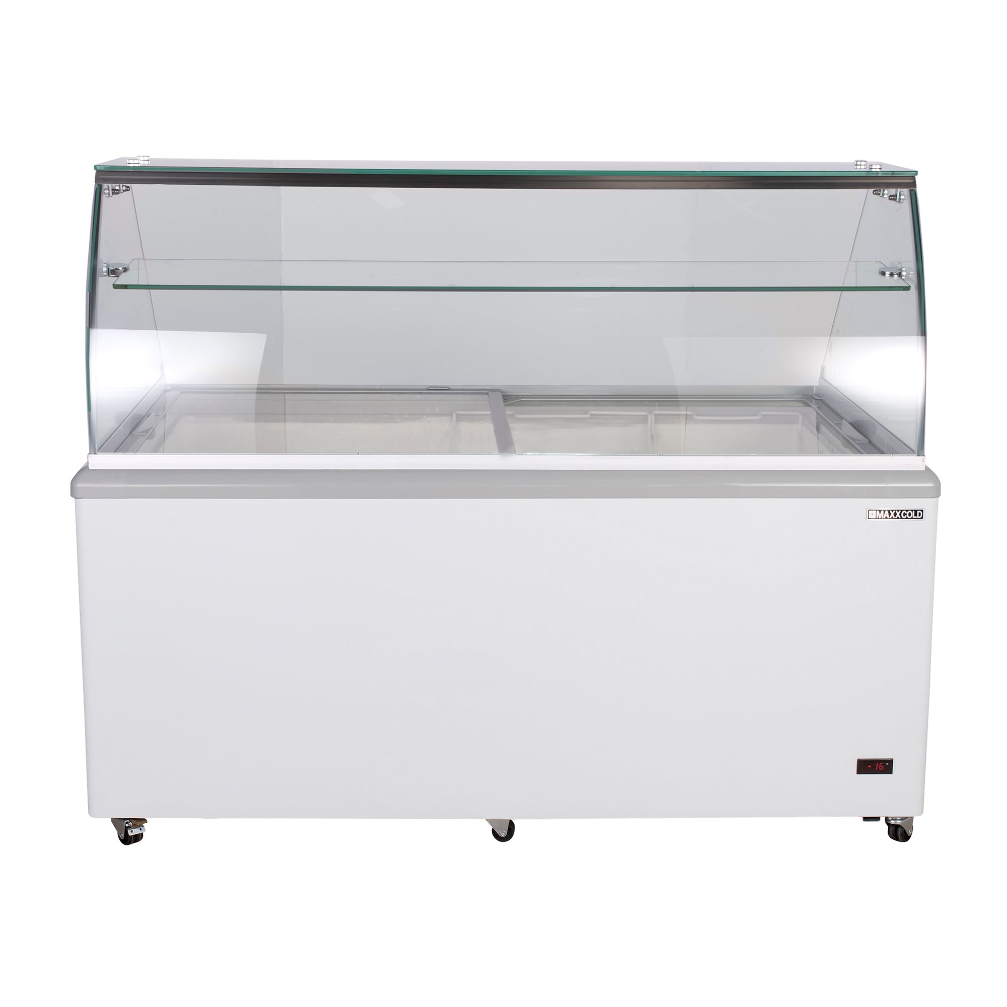 Maxx Cold Curved Glass Ice Cream Dipping Cabinet Freezer, 70