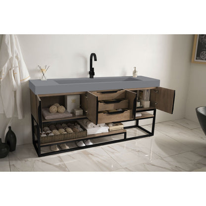 James Martin Vanities Columbia 72" Single Vanity - 388-V72S-AGR-MB-DGG