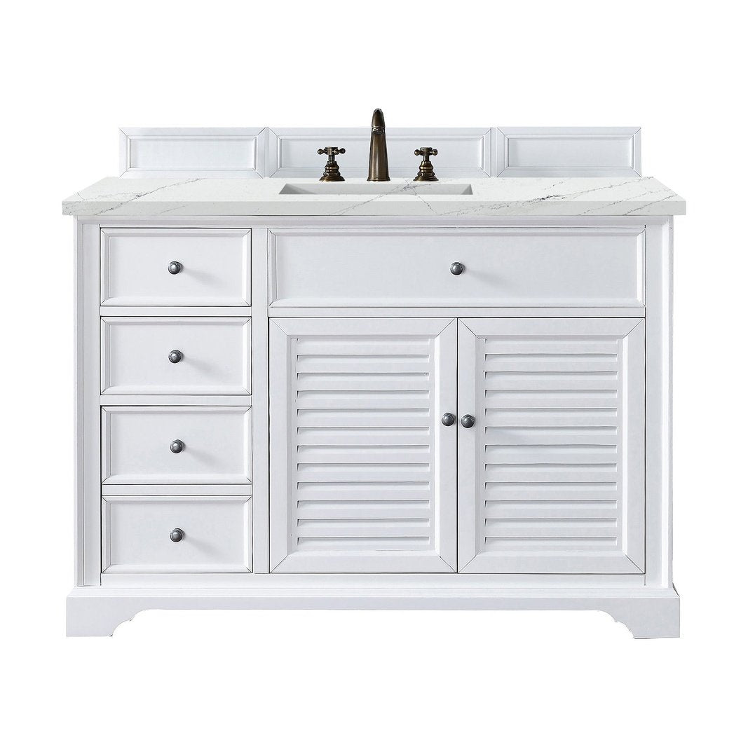 James Martin Vanities Savannah 48" Bright White Single Vanity - 238-104-V48-BW-3AF