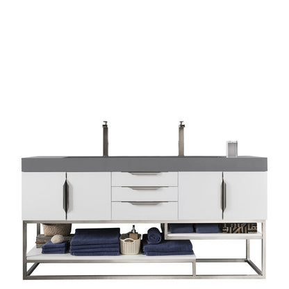 James Martin Vanities Columbia 72" Double Vanity - 388-V72D-AGR-MB-DGG