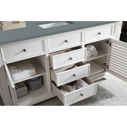 James Martin Vanities Savannah 60" Bright White Single Vanity - 238-104-V60S-BW-3AF