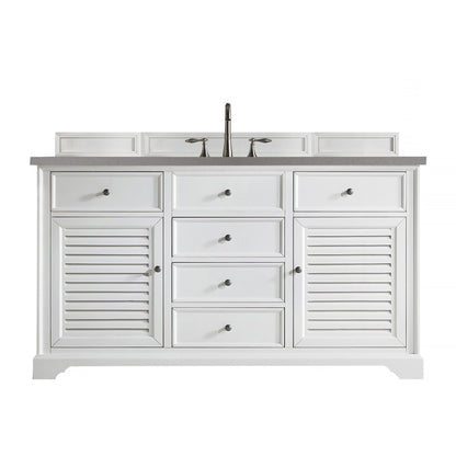 James Martin Vanities Savannah 60" Bright White Single Vanity - 238-104-V60S-BW-3AF