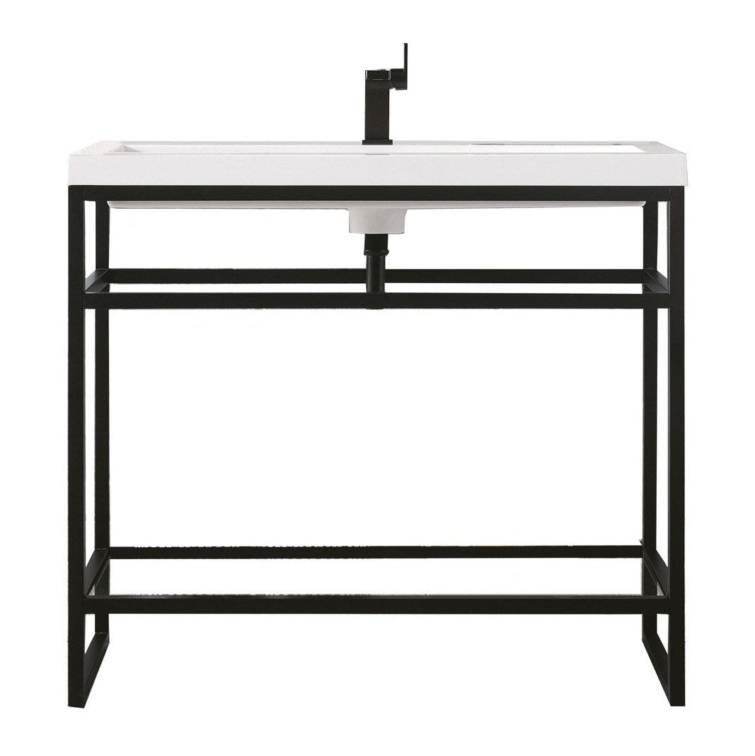 James Martin Vanities Boston 39.5" Stainless Steel Sink Console - C105V39.5RGDSCGWWG