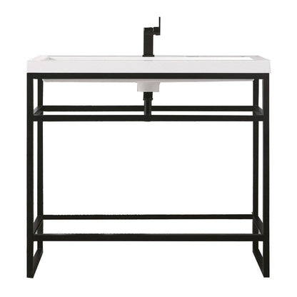 James Martin Vanities Boston 39.5" Stainless Steel Sink Console - C105V39.5RGDSCGWWG
