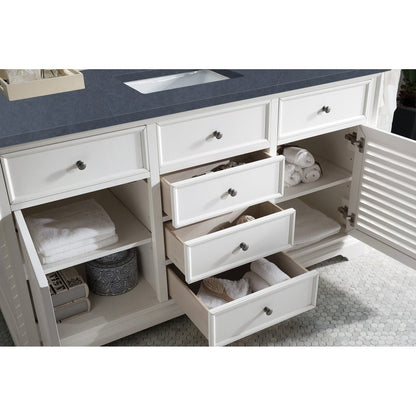 James Martin Vanities Savannah 60" Bright White Single Vanity - 238-104-V60S-BW-3AF