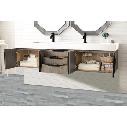 James Martin Vanities Mercer Island 72" Double Vanity - 389-V72D-AGR-G-DGG
