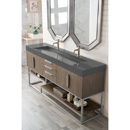 James Martin Vanities Columbia 72" Double Vanity - 388-V72D-AGR-MB-DGG